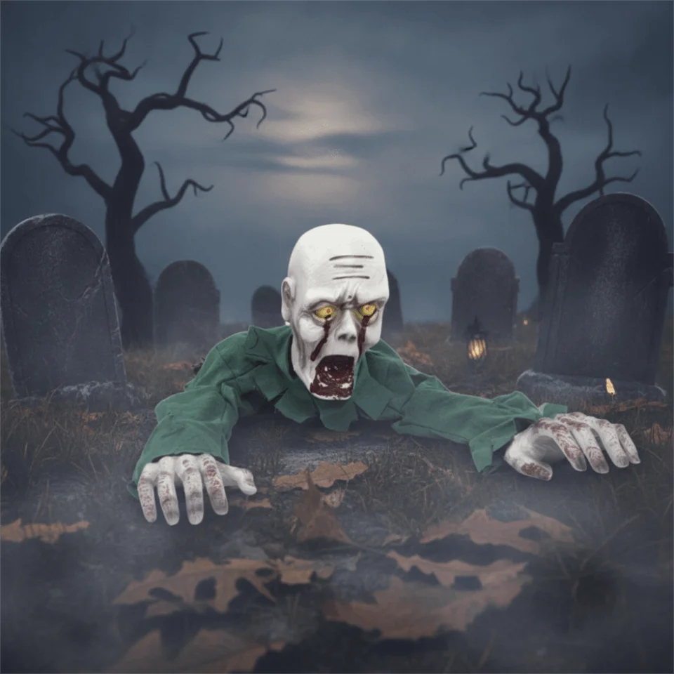 Animated Crawling Zombie Halloween Prop